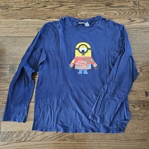 Universal Blue Long Sleeve Christmas Minion Shirt